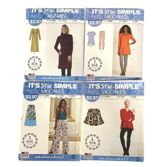 McCalls Sewing Pattern Lot Womens Dress Leggings Tunics Skirt Pants Sizes 8-20 - Picture 1 of 5